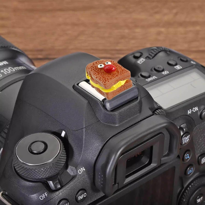 MENGSOOD Camera Hot Shoe Cover, Cute Hot Shoe Cap, Hot Shoe Protector Compatible with Sony Fujifilm Fuji Canon Nikon Pentax Leical Panasonic (2pcs Butter Bread) - Image 3